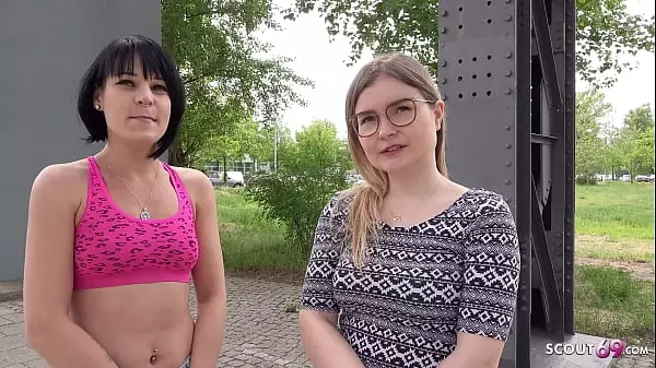 German Scout - Two Skinny Girls First Time Ffm 3Some At Pickup In Berlin