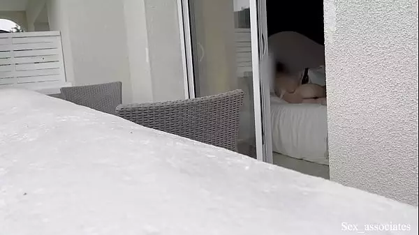 Hot Spanish Girl Was Secretly Filmed In Her Hotel Room Through The Window While She Was Taking Some Nude Photes.