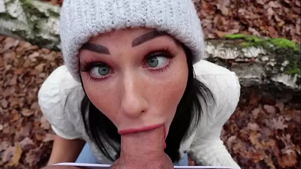 Freckled Teen Sucks & Swallows In The Woods - Shaiden Rogue