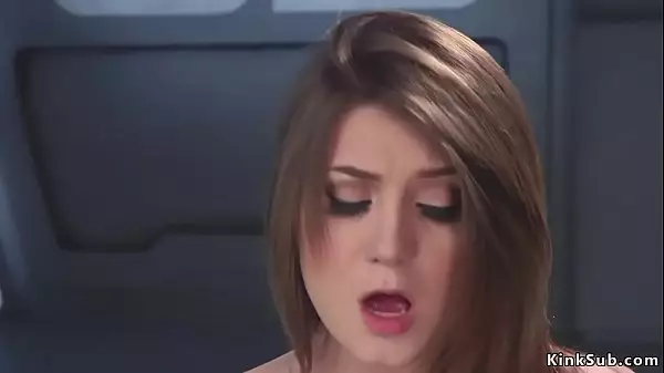 Natural Busty Brunette Gets Orgasm On Machine