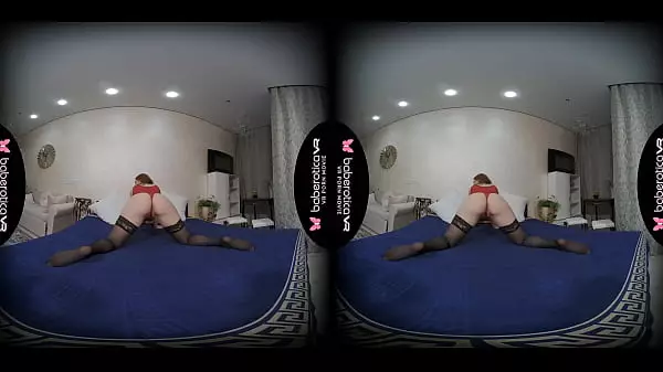 Solo Redhead, Eva Berger Is Using A Glass Dildo, In Vr