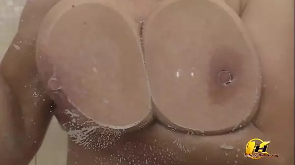 Pressed My Breasts Against The Glass And Then Masturbate With A Stream Of Water