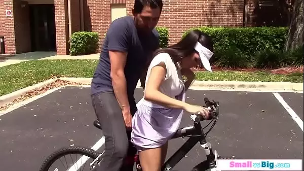 Busty Petite Teen Cyclist Rides Big Cock