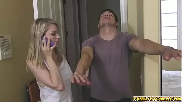 Allie Rae Caught By Stepbro Slurping His Huge Cock