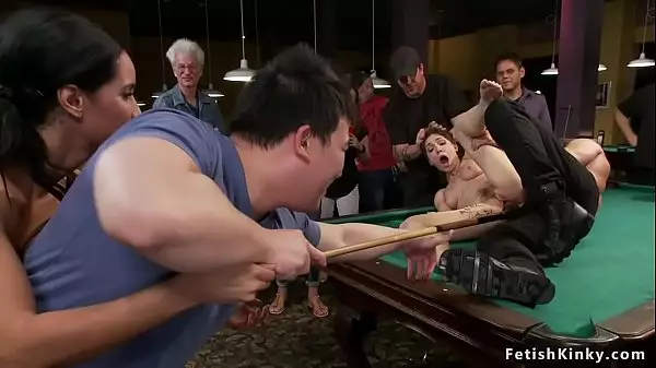 Bound Slut Anal Fucked On Pool Table