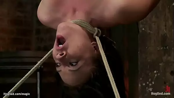 Suspended Slut Gets Neck Tied To Floor