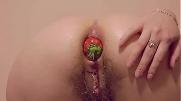 Best Extreme Vegetable Anal Insertion! Doggy Style Brunette Fucks Her Hairy Asshole And Shows Her Gaping Booty. Homemade Fetish In The Kitchen.