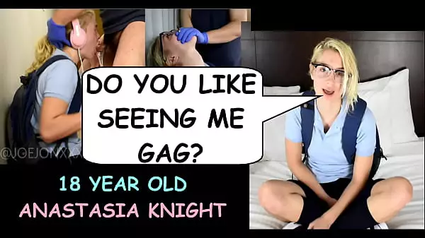 "Do You Like Seeing Me Gag? Thank You Sir, For Giving Me A Break." 18 Year Old Student Anastasia Knight Talks Dirty To Creepy Old Guy Joe Jon