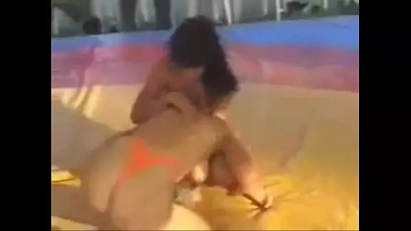 Topless Girls Wrestling